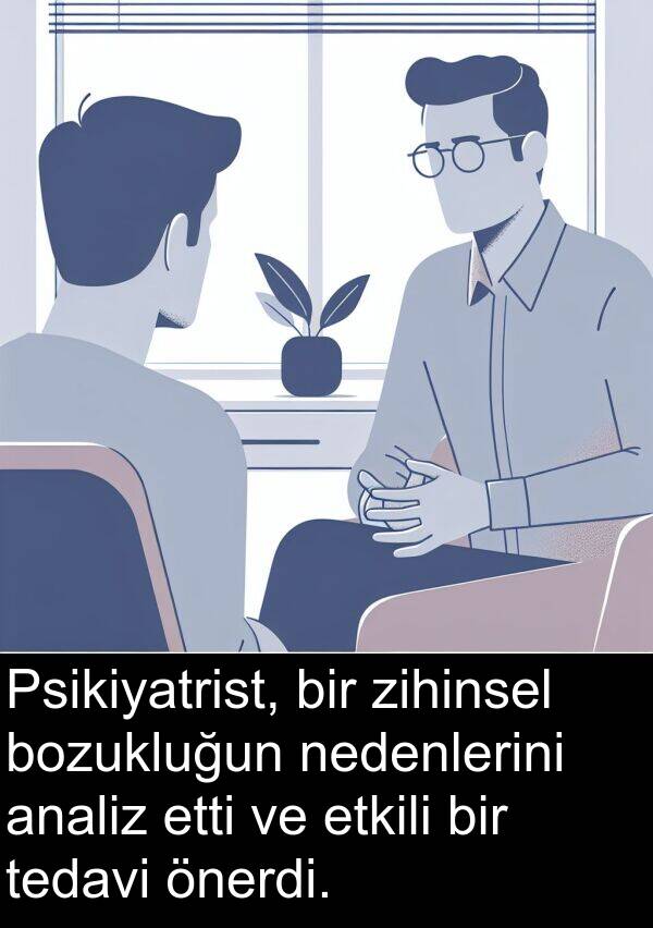zihinsel: Psikiyatrist, bir zihinsel bozukluğun nedenlerini analiz etti ve etkili bir tedavi önerdi.