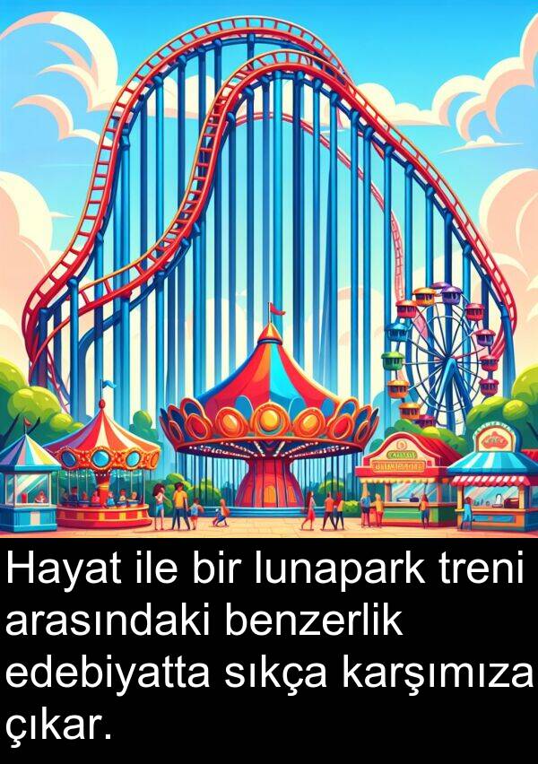 edebiyatta: Hayat ile bir lunapark treni arasındaki benzerlik edebiyatta sıkça karşımıza çıkar.