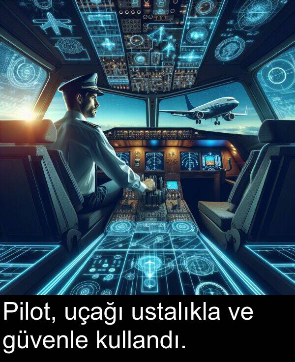 ustalıkla: Pilot, uçağı ustalıkla ve güvenle kullandı.