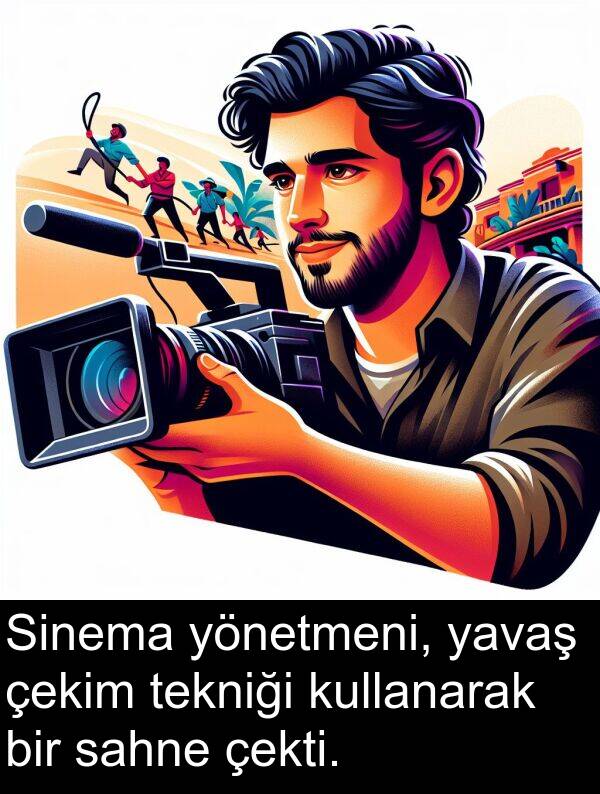 çekim: Sinema yönetmeni, yavaş çekim tekniği kullanarak bir sahne çekti.