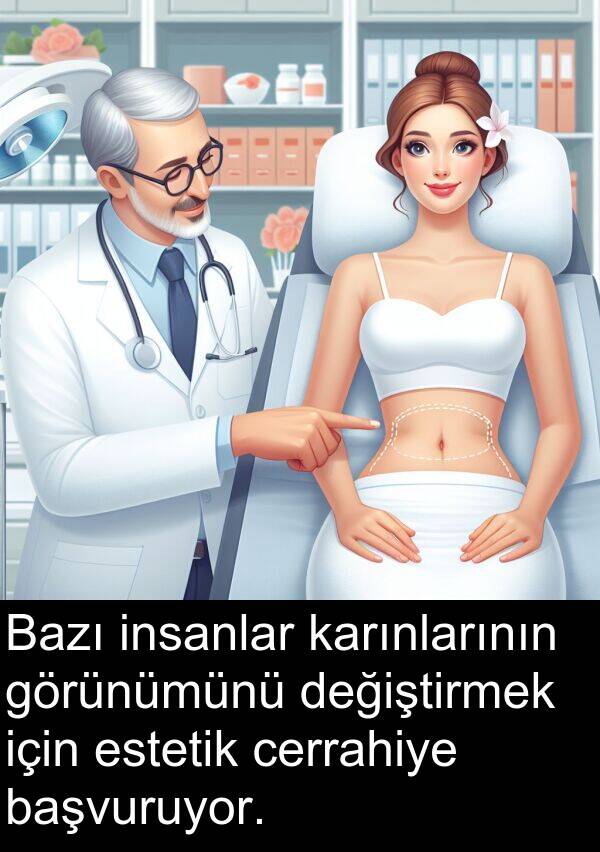 insanlar: Bazı insanlar karınlarının görünümünü değiştirmek için estetik cerrahiye başvuruyor.