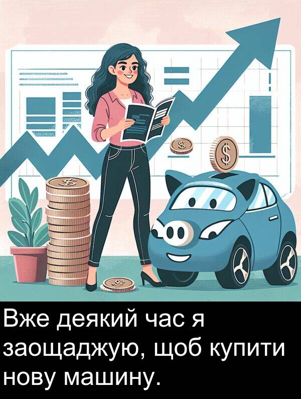 деякий: Вже деякий час я заощаджую, щоб купити нову машину.