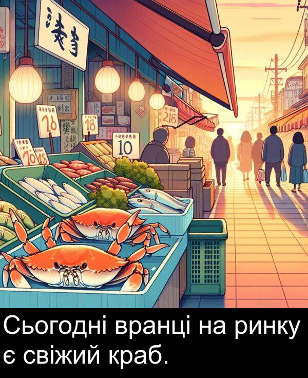 свіжий: Сьогодні вранці на ринку є свіжий краб.