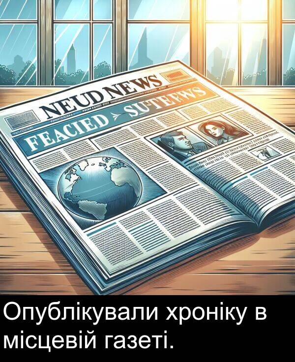хроніку: Опублікували хроніку в місцевій газеті.