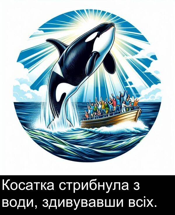 стрибнула: Косатка стрибнула з води, здивувавши всіх.