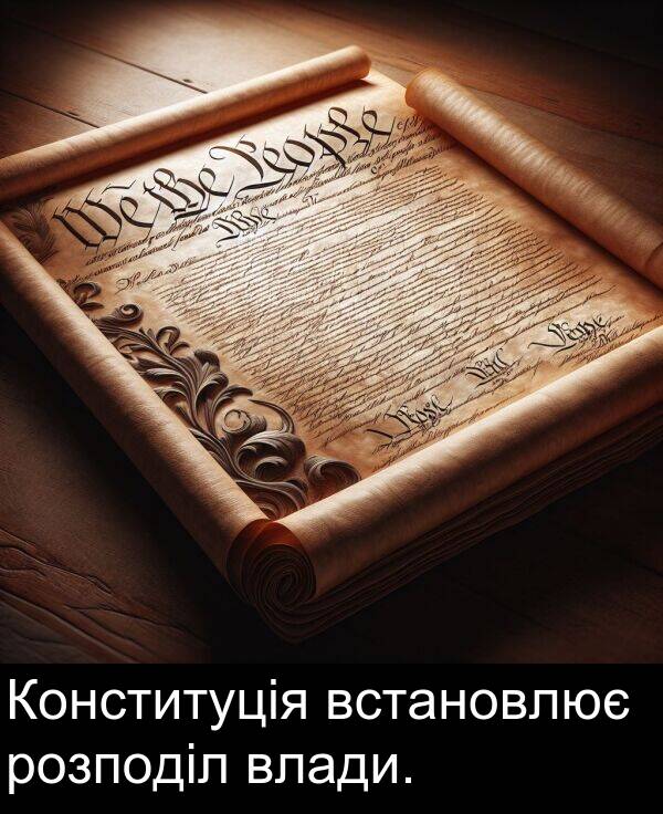 розподіл: Конституція встановлює розподіл влади.