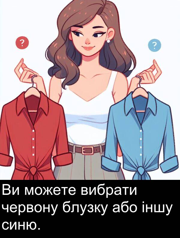 іншу: Ви можете вибрати червону блузку або іншу синю.