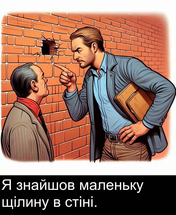 щілину: Я знайшов маленьку щілину в стіні.