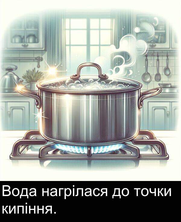 нагрілася: Вода нагрілася до точки кипіння.
