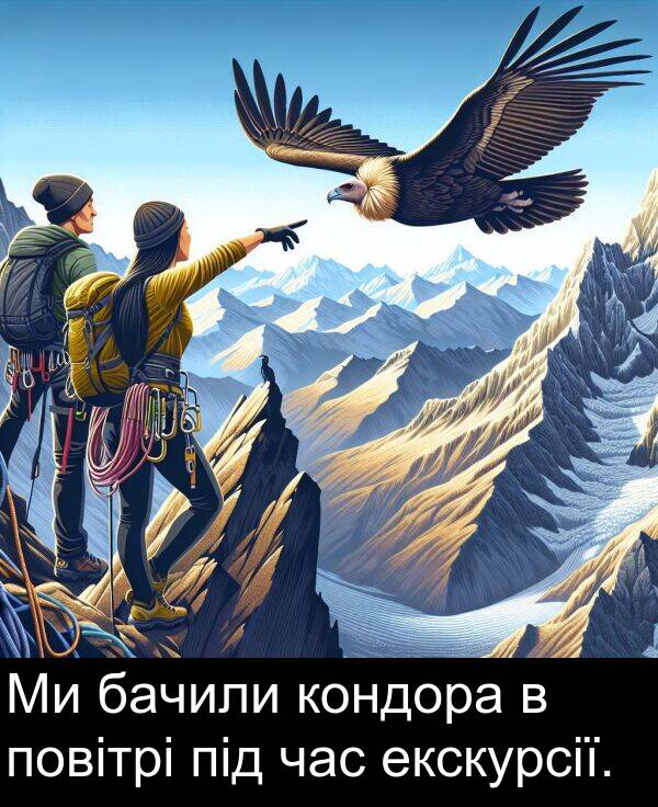 під: Ми бачили кондора в повітрі під час екскурсії.