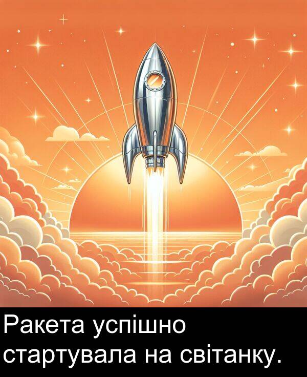 успішно: Ракета успішно стартувала на світанку.