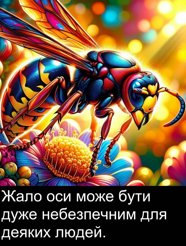 людей: Жало оси може бути дуже небезпечним для деяких людей.