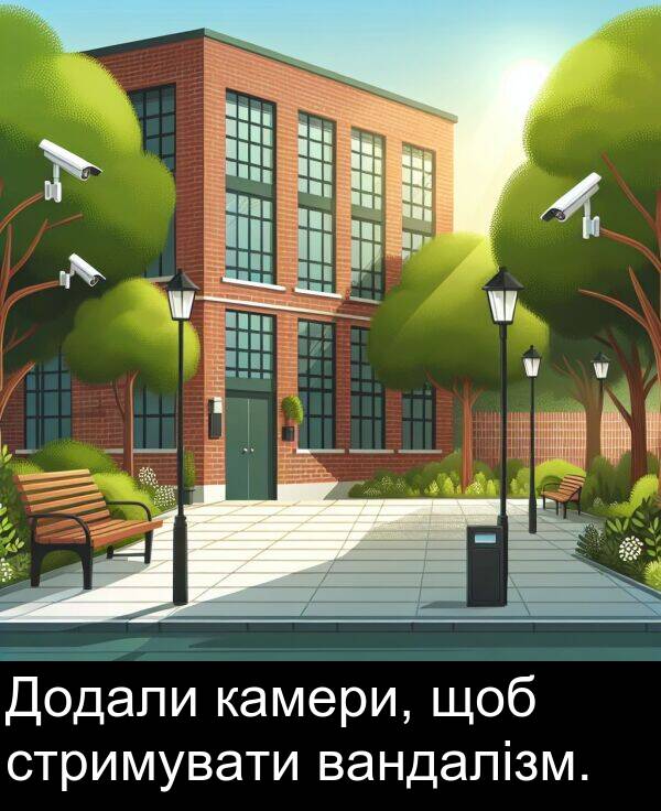 камери: Додали камери, щоб стримувати вандалізм.