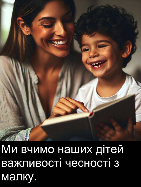 дітей: Ми вчимо наших дітей важливості чесності з малку.