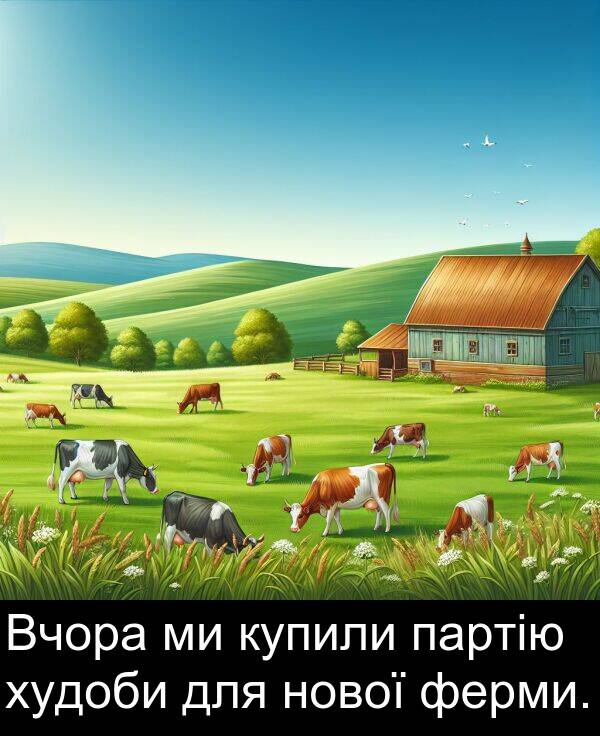 ферми: Вчора ми купили партію худоби для нової ферми.