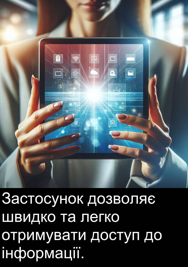 інформації: Застосунок дозволяє швидко та легко отримувати доступ до інформації.