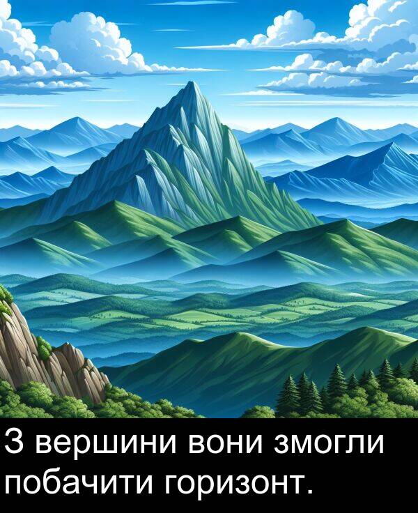 вершини: З вершини вони змогли побачити горизонт.