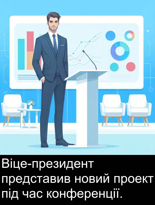 новий: Віце-президент представив новий проект під час конференції.