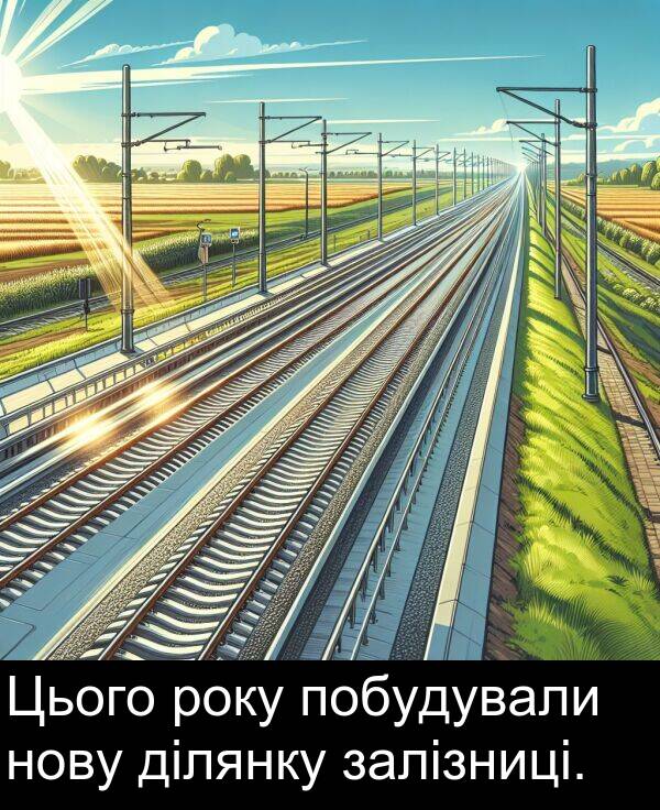 залізниці: Цього року побудували нову ділянку залізниці.
