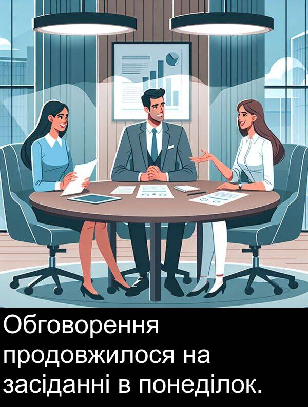 засіданні: Обговорення продовжилося на засіданні в понеділок.