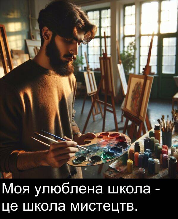 улюблена: Моя улюблена школа - це школа мистецтв.