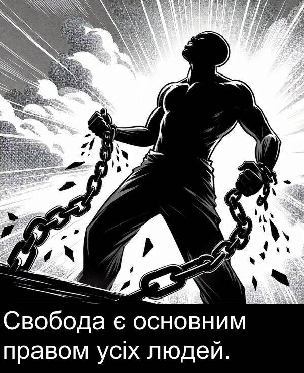 усіх: Свобода є основним правом усіх людей.