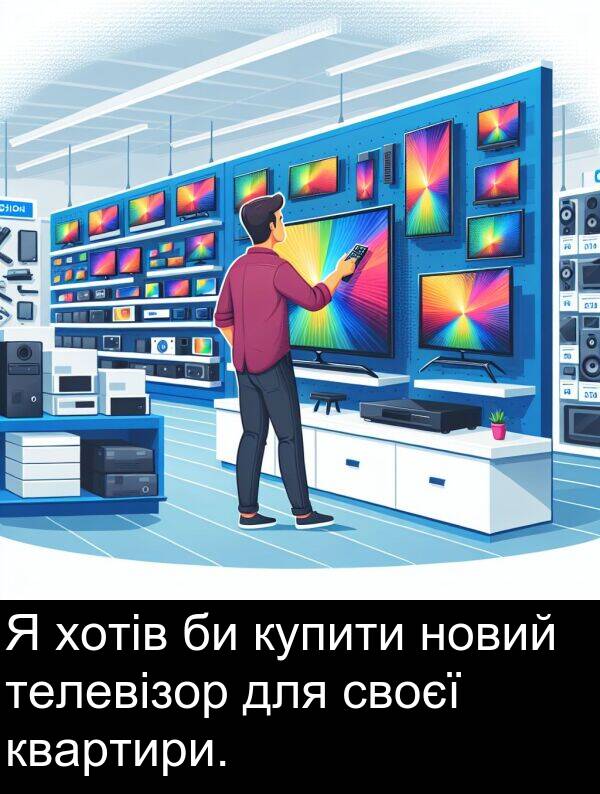 квартири: Я хотів би купити новий телевізор для своєї квартири.