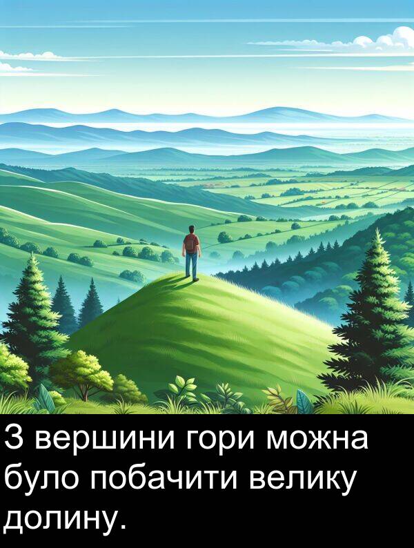вершини: З вершини гори можна було побачити велику долину.