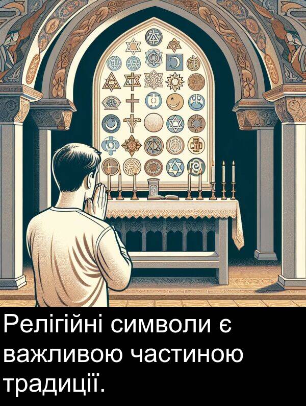 частиною: Релігійні символи є важливою частиною традиції.