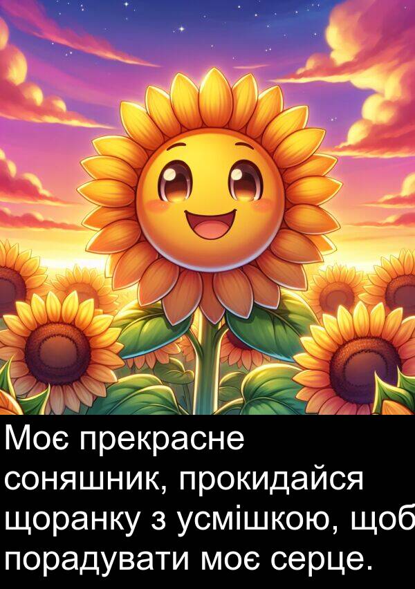 усмішкою: Моє прекрасне соняшник, прокидайся щоранку з усмішкою, щоб порадувати моє серце.