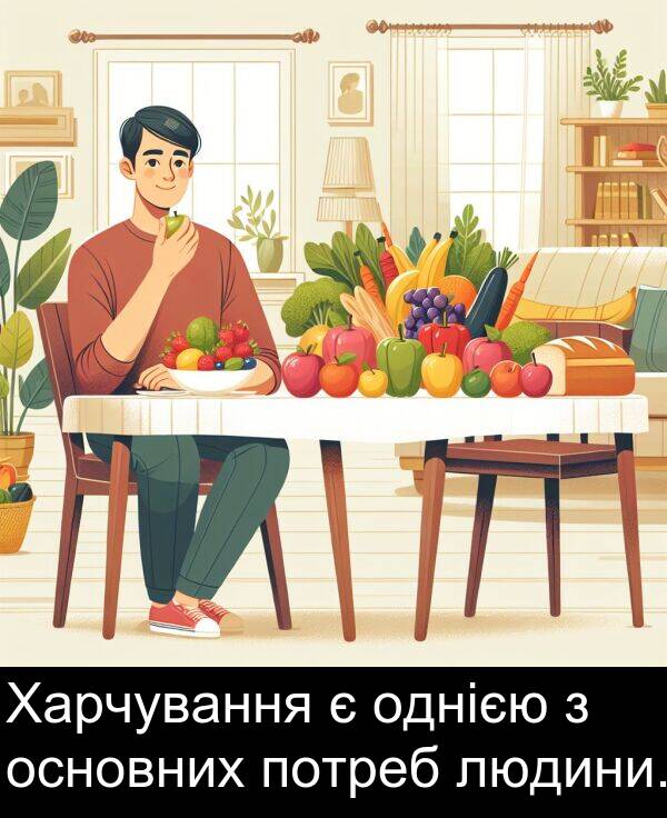 людини: Харчування є однією з основних потреб людини.