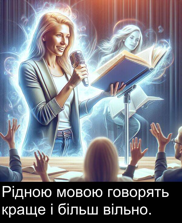 більш: Рідною мовою говорять краще і більш вільно.