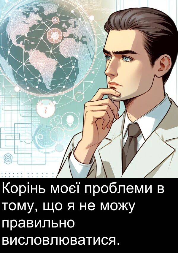 можу: Корінь моєї проблеми в тому, що я не можу правильно висловлюватися.