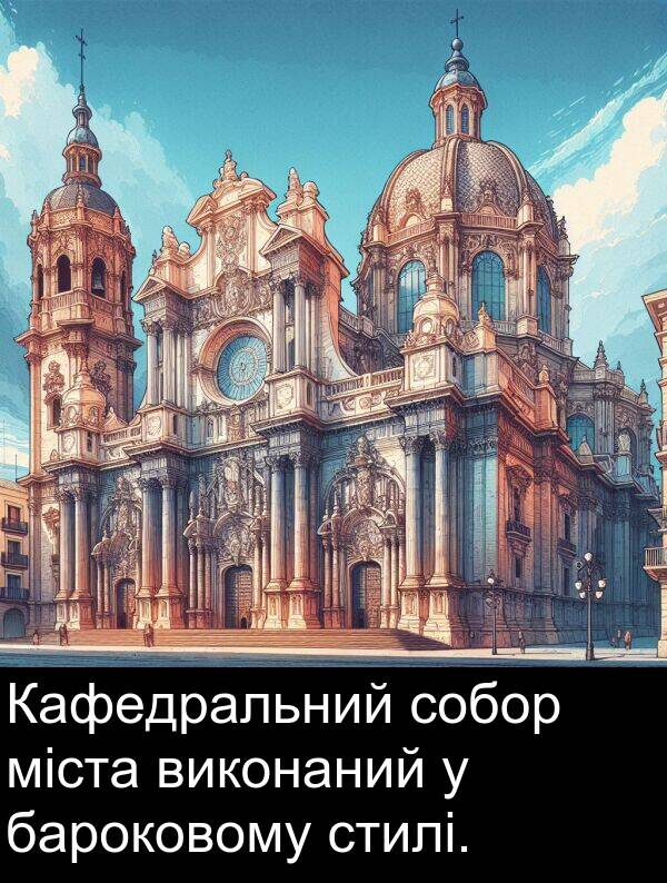 бароковому: Кафедральний собор міста виконаний у бароковому стилі.