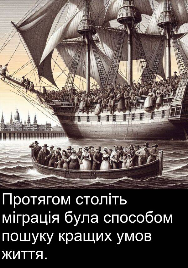умов: Протягом століть міграція була способом пошуку кращих умов життя.