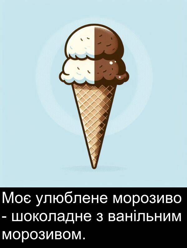 улюблене: Моє улюблене морозиво - шоколадне з ванільним морозивом.