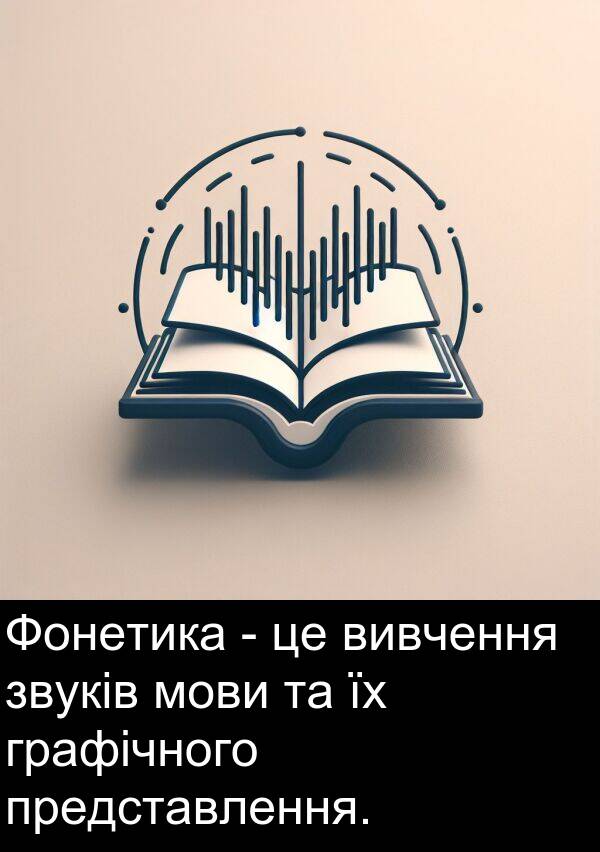 представлення: Фонетика - це вивчення звуків мови та їх графічного представлення.
