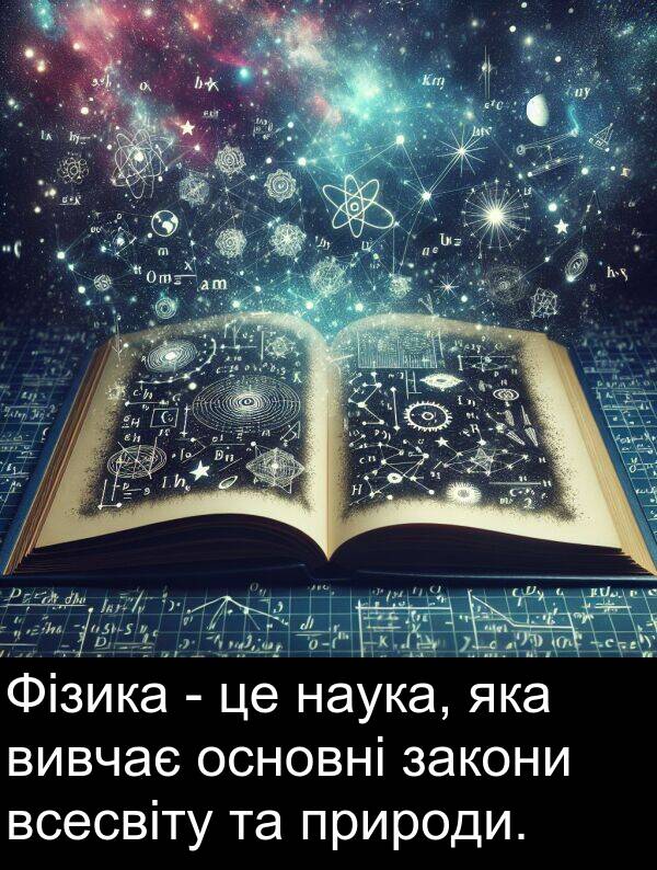 природи: Фізика - це наука, яка вивчає основні закони всесвіту та природи.