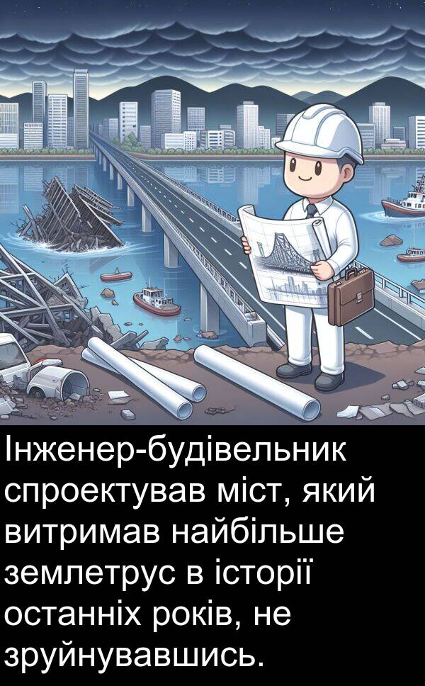 історії: Інженер-будівельник спроектував міст, який витримав найбільше землетрус в історії останніх років, не зруйнувавшись.