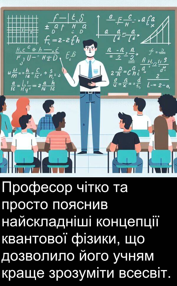 квантової: Професор чітко та просто пояснив найскладніші концепції квантової фізики, що дозволило його учням краще зрозуміти всесвіт.