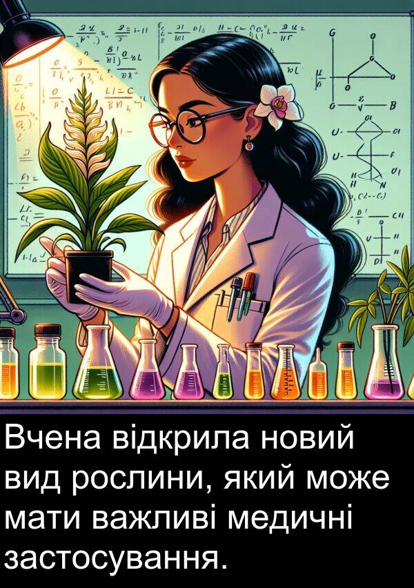 відкрила: Вчена відкрила новий вид рослини, який може мати важливі медичні застосування.