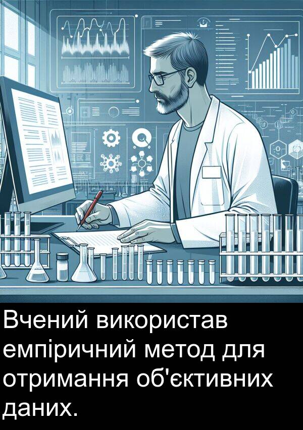 емпіричний: Вчений використав емпіричний метод для отримання об'єктивних даних.