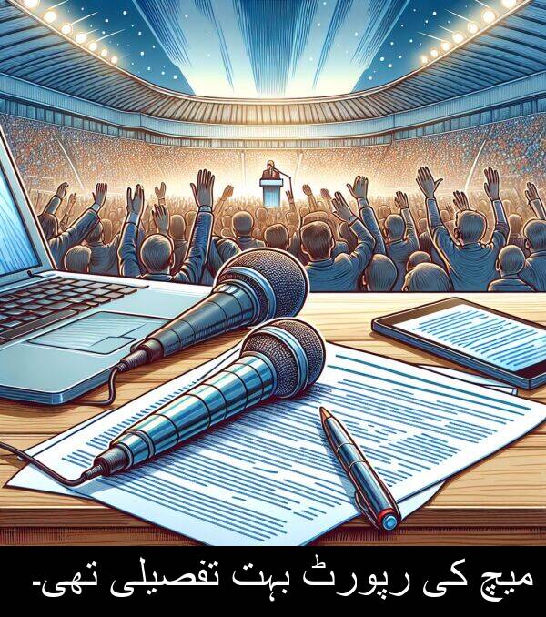 میچ: میچ کی رپورٹ بہت تفصیلی تھی۔