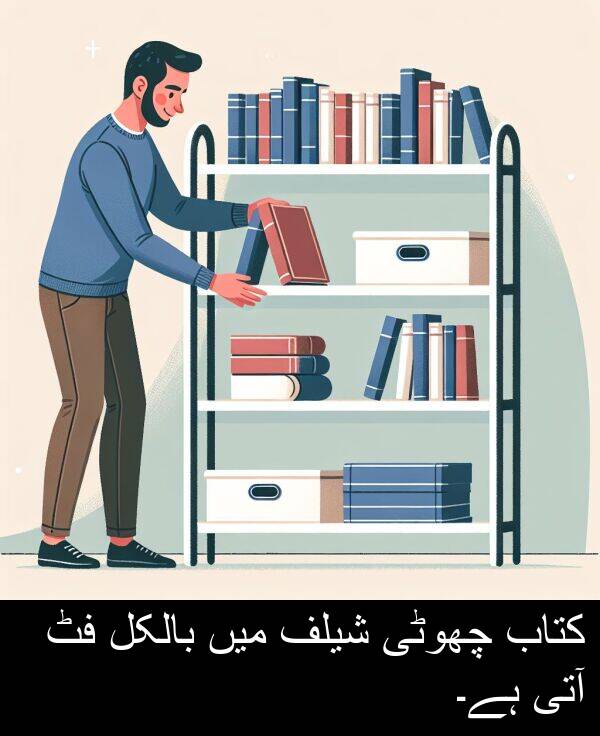 شیلف: کتاب چھوٹی شیلف میں بالکل فٹ آتی ہے۔