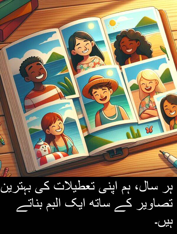 بہترین: ہر سال، ہم اپنی تعطیلات کی بہترین تصاویر کے ساتھ ایک البم بناتے ہیں۔