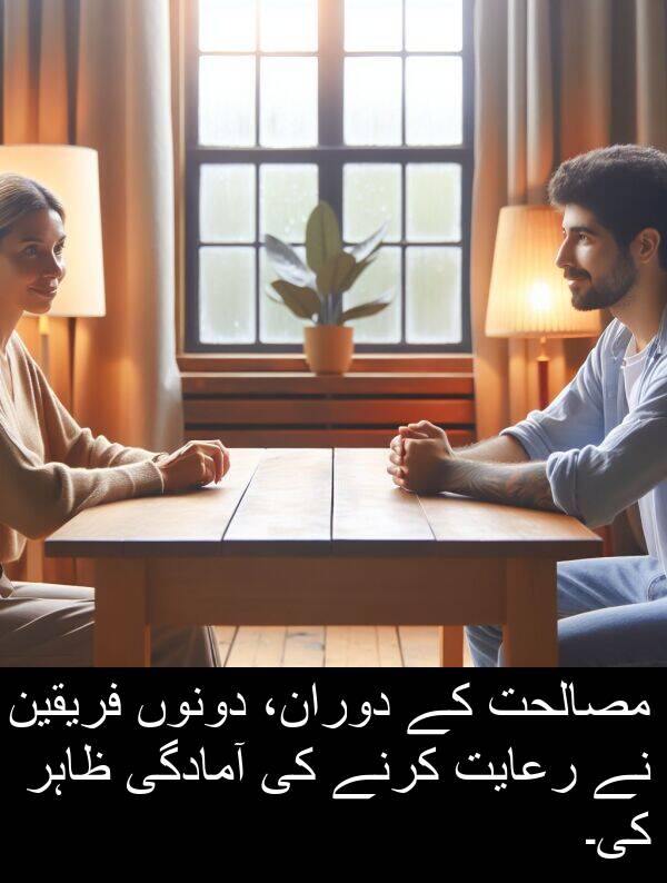 ظاہر: مصالحت کے دوران، دونوں فریقین نے رعایت کرنے کی آمادگی ظاہر کی۔