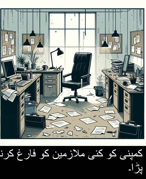 کرنا: کمپنی کو کئی ملازمین کو فارغ کرنا پڑا۔