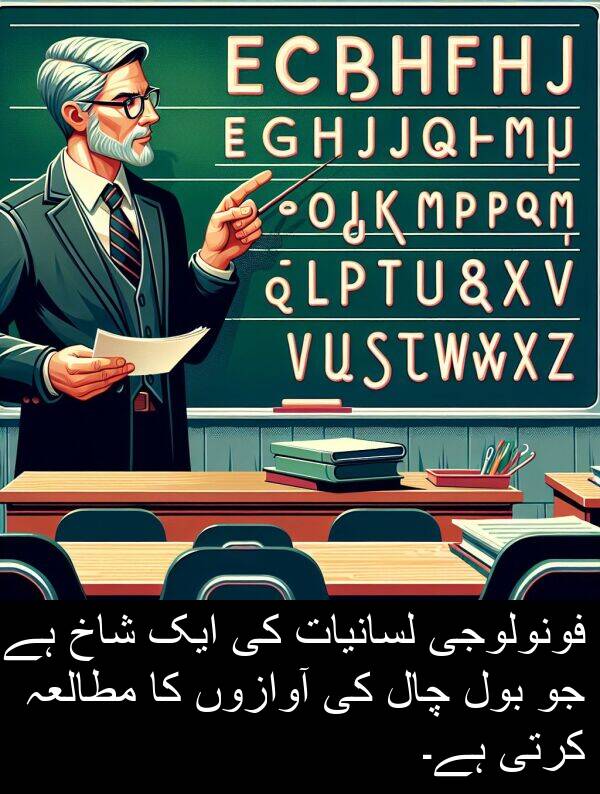 شاخ: فونولوجی لسانیات کی ایک شاخ ہے جو بول چال کی آوازوں کا مطالعہ کرتی ہے۔