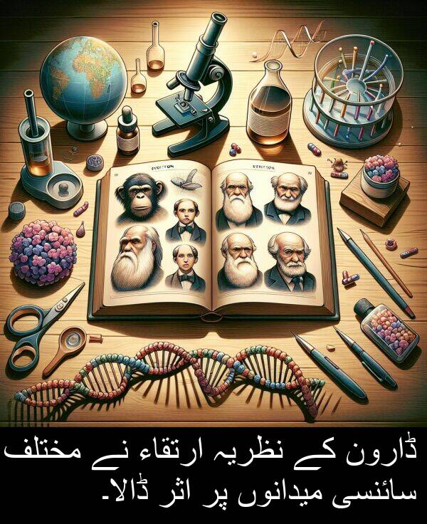 ڈارون: ڈارون کے نظریہ ارتقاء نے مختلف سائنسی میدانوں پر اثر ڈالا۔