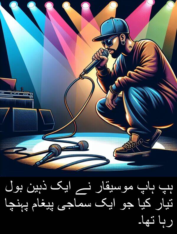 پہنچا: ہپ ہاپ موسیقار نے ایک ذہین بول تیار کیا جو ایک سماجی پیغام پہنچا رہا تھا۔